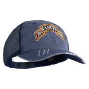 U.S. Army 75th Ranger Military Intelligence Battalion Embroidered Low Profile Special Cotton Mesh Cap - Navy OSFM