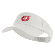 Dragon’s Eye Icon Embroidered Cotton Twill Sun Visor - White OSFM