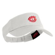 Dragon’s Eye Icon Embroidered Cotton Twill Sun Visor - White OSFM