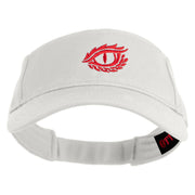 Dragon’s Eye Icon Embroidered Cotton Twill Sun Visor - White OSFM