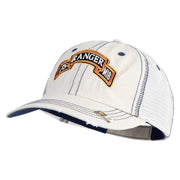 U.S. Army 75th Ranger Military Intelligence Battalion Embroidered Low Profile Special Cotton Mesh Cap - Putty OSFM