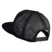 Wizard Face Embroidered 5 Panel Mesh Trucker Snapback Cap - Black OSFM