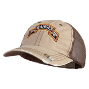 U.S. Army 1st Ranger Battalion Embroidered Low Profile Special Cotton Mesh Cap - Khaki-Brown OSFM