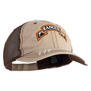 U.S. Army 1st Ranger Battalion Embroidered Low Profile Special Cotton Mesh Cap - Khaki-Brown OSFM