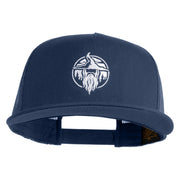 Wizard Face Embroidered 5 Panel Mesh Trucker Snapback Cap - Navy OSFM