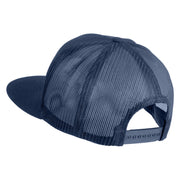 Wizard Face Embroidered 5 Panel Mesh Trucker Snapback Cap - Navy OSFM