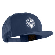 Wizard Face Embroidered 5 Panel Mesh Trucker Snapback Cap - Navy OSFM