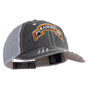 U.S. Army 1st Ranger Battalion Embroidered Low Profile Special Cotton Mesh Cap - Black OSFM