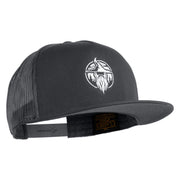 Wizard Face Embroidered 5 Panel Mesh Trucker Snapback Cap - Charcoal OSFM