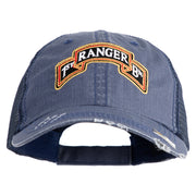 U.S. Army 1st Ranger Battalion Embroidered Low Profile Special Cotton Mesh Cap - Navy OSFM
