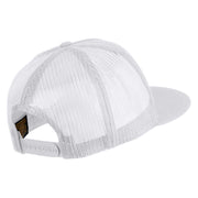 Wizard Face Embroidered 5 Panel Mesh Trucker Snapback Cap - White OSFM
