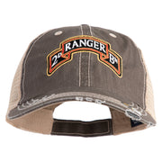 U.S. Army 2nd Ranger Battalion Embroidered Low Profile Special Cotton Mesh Cap - Brown-Khaki OSFM