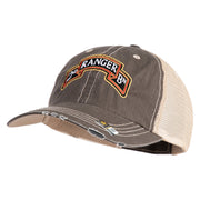 U.S. Army 2nd Ranger Battalion Embroidered Low Profile Special Cotton Mesh Cap - Brown-Khaki OSFM