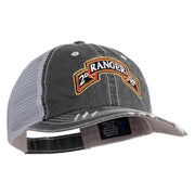 U.S. Army 2nd Ranger Battalion Embroidered Low Profile Special Cotton Mesh Cap - Black OSFM