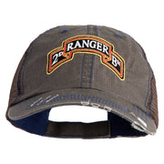 U.S. Army 2nd Ranger Battalion Embroidered Low Profile Special Cotton Mesh Cap - Brown OSFM