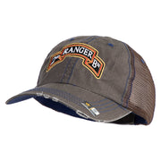 U.S. Army 2nd Ranger Battalion Embroidered Low Profile Special Cotton Mesh Cap - Brown OSFM