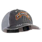 U.S. Army 3rd Ranger Battalion Embroidered Low Profile Special Cotton Mesh Cap - Black OSFM