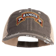 U.S. Army 3rd Ranger Battalion Embroidered Low Profile Special Cotton Mesh Cap - Brown-Khaki OSFM