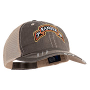 U.S. Army 3rd Ranger Battalion Embroidered Low Profile Special Cotton Mesh Cap - Brown-Khaki OSFM