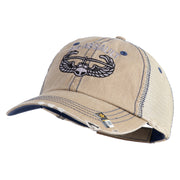 U.S. Army Air Assualt Badge Embroidered Low Profile Special Cotton Mesh Cap - Khaki OSFM