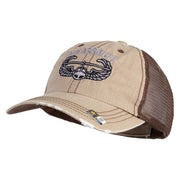 U.S. Army Air Assualt Badge Embroidered Low Profile Special Cotton Mesh Cap - Khaki-Brown OSFM