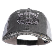 U.S. Army Air Assualt Badge Embroidered Low Profile Special Cotton Mesh Cap - Black OSFM