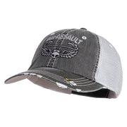 U.S. Army Air Assualt Badge Embroidered Low Profile Special Cotton Mesh Cap - Black OSFM