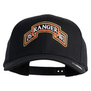 U.S. Army 75th Ranger Regiment Embroidered Retro Cotton Blend Snapback Cap - Black OSFM