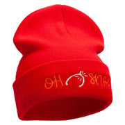 Oh Snap Embroidered 12 Inch Long Knitted Beanie