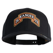 U.S. Army 75th Ranger Special Troops Battalion Embroidered Retro Cotton Blend Snapback Cap - Black OSFM