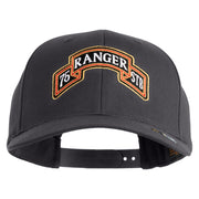 U.S. Army 75th Ranger Special Troops Battalion Embroidered Retro Cotton Blend Snapback Cap - Charcoal OSFM