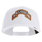 U.S. Army 75th Ranger Military Intelligence Battalion Embroidered Retro Cotton Blend Snapback Cap - White OSFM