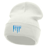 Frozen Ice Embroidered 12 Inch Long Knitted Beanie