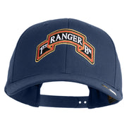 U.S. Army 1st Ranger Battalion Embroidered Retro Cotton Blend Snapback Cap - Navy OSFM