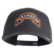 U.S. Army 1st Ranger Battalion Embroidered Retro Cotton Blend Snapback Cap - Charcoal OSFM