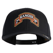 U.S. Army 2nd Ranger Battalion Embroidered Retro Cotton Blend Snapback Cap - Black OSFM