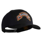 U.S. Army 2nd Ranger Battalion Embroidered Retro Cotton Blend Snapback Cap - Black OSFM