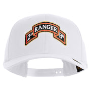 U.S. Army 2nd Ranger Battalion Embroidered Retro Cotton Blend Snapback Cap - White OSFM