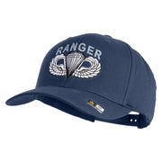 U.S. Army Paratrooper and Ranger Badge Embroidered Retro Cotton Blend Snapback Cap - Navy OSFM
