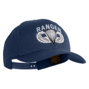 U.S. Army Paratrooper and Ranger Badge Embroidered Retro Cotton Blend Snapback Cap - Navy OSFM