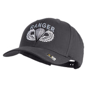 U.S. Army Paratrooper and Ranger Badge Embroidered Retro Cotton Blend Snapback Cap - Charcoal OSFM