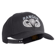 U.S. Army Paratrooper and Ranger Badge Embroidered Retro Cotton Blend Snapback Cap - Charcoal OSFM