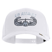 U.S. Army Air Assault Badge Embroidered Retro Cotton Blend Snapback Cap - White OSFM