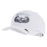 U.S. Army Air Assault Badge Embroidered Retro Cotton Blend Snapback Cap - White OSFM