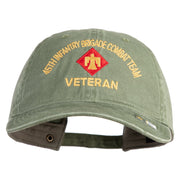 U.S. Army 45th Infantry Brigade Combat Team Embroidered Washed Solid Pigment Dyed Cotton Twill Brass Buckle Cap - Olive OSFM