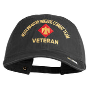 U.S. Army 45th Infantry Brigade Combat Team Embroidered Washed Solid Pigment Dyed Cotton Twill Brass Buckle Cap - Black OSFM