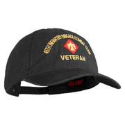 U.S. Army 45th Infantry Brigade Combat Team Embroidered Washed Solid Pigment Dyed Cotton Twill Brass Buckle Cap - Black OSFM