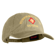 U.S. Army 45th Infantry Brigade Combat Team Embroidered Washed Solid Pigment Dyed Cotton Twill Brass Buckle Cap - Khaki OSFM