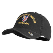 U.S. Army 48th Infantry Brigade Combat Team Embroidered Washed Solid Pigment Dyed Cotton Twill Brass Buckle Cap - Black OSFM