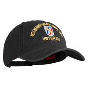 U.S. Army 48th Infantry Brigade Combat Team Embroidered Washed Solid Pigment Dyed Cotton Twill Brass Buckle Cap - Black OSFM